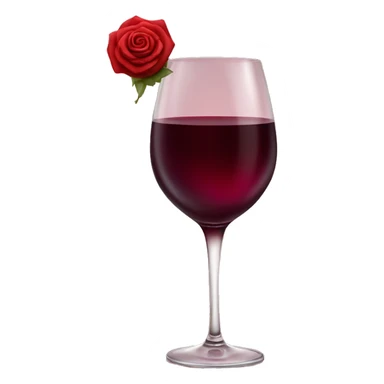 Red wine with rose sticker