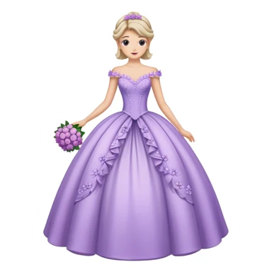 Lilac ball gown with flowers  sticker