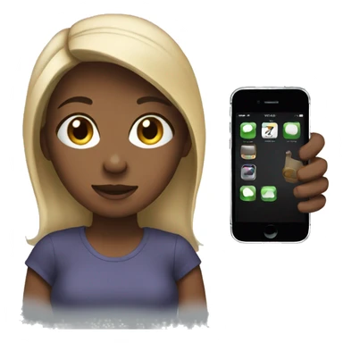 girl with iphone sticker