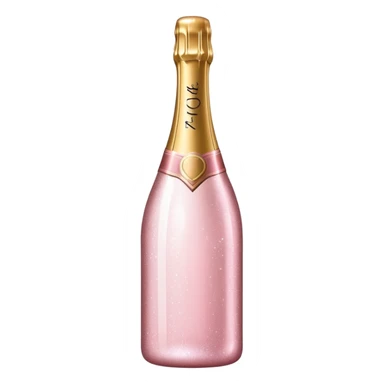 sparkly light pink champagne bottle, glittery sticker