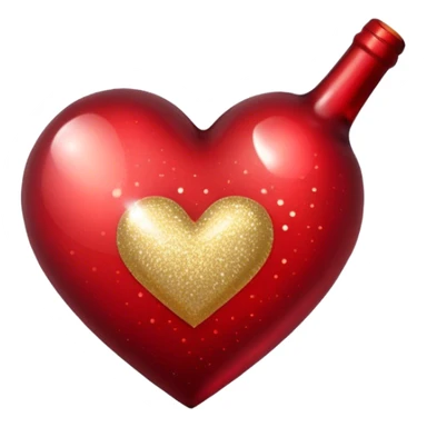 Wine heart with glitter gold sticker