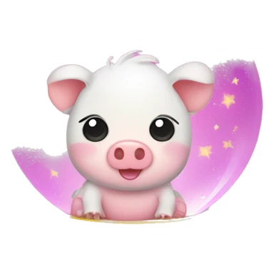 Kawaii colorful baby hog in a glitter globe sticker