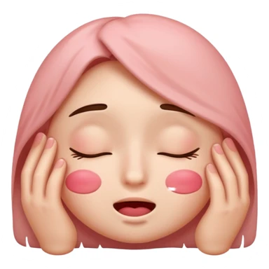 normal blushing emoji closing eyes in embarrassment sticker