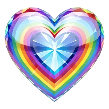 crystal clear heart rainbow sticker