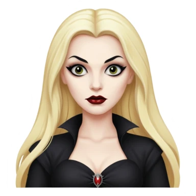 Vampira with long blonde hair sticker