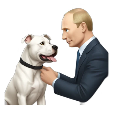 Putin petting a pitbull sticker