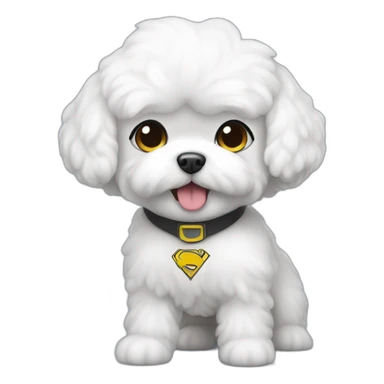 Bichon maltais blanc en super hero sticker
