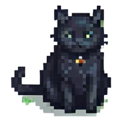 black cat waiting for salary sticker