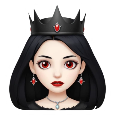 vampire girl with black crown sticker