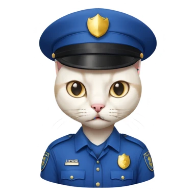 white cat police sticker