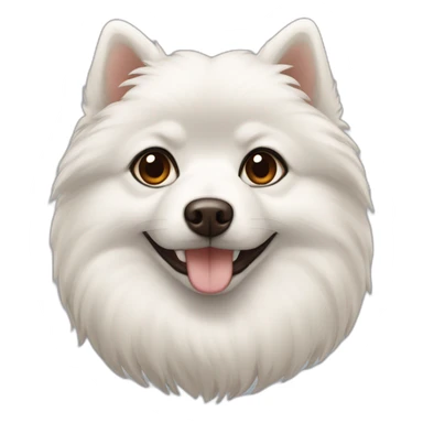 Japanspitz weiß dunkelbraune augen sticker