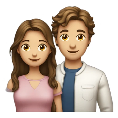 garçon blanc avec fille brune sticker