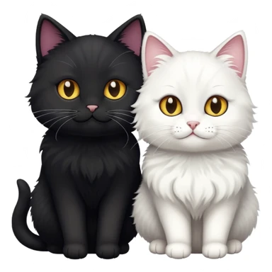 One cat black and one cat white  sticker