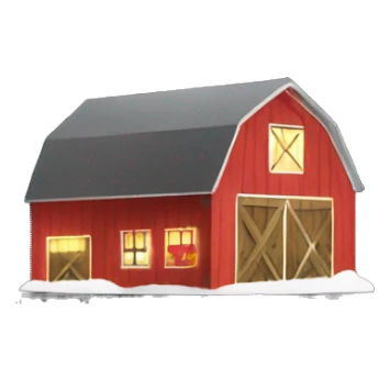 Barn with Christmas lights sticker