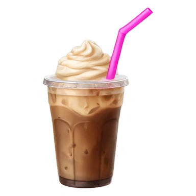 Iced coffee with pink straw  sticker