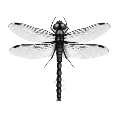 straight symmetrical black and white dragonfly sticker