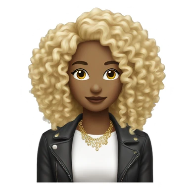 Jewelry blonde natural kinky curly hair  sticker