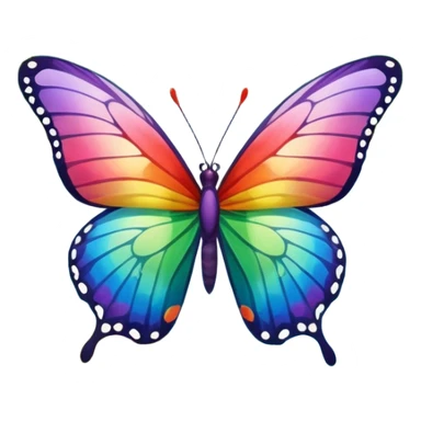 rainbow butterfly on river bank sticker