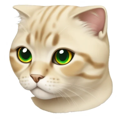 Scottish fold cat with green eyes and golden color sticker