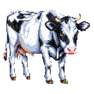 dairy cow with black and white spots sticker