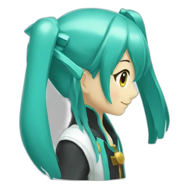 Hatsune Miku, viewed from the side, awaiting child. sticker