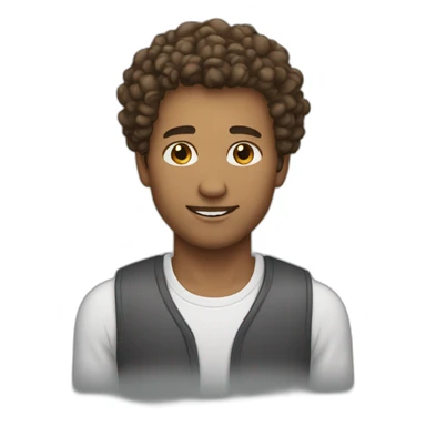 Man with brown curly hair fade haircut sticker