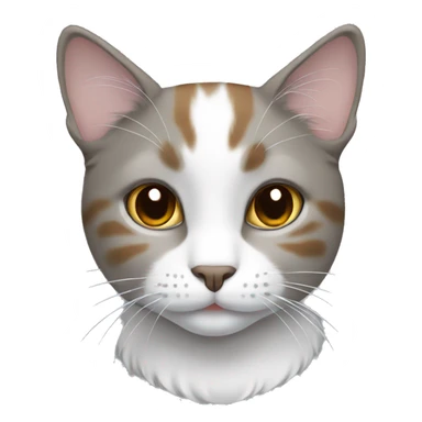 gray/brown/white cat sticker