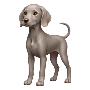 cinematic-noble-weimaraner puppy-full body-emoji on all fours,-poised-and-regal,-with-a-strong,-athletic-build-and-a-lustrous,-well-groomed-grey fur,-deep-set-soulful-brown-eyes,-simplified-yet-sharp-and-sophisticated-features,-highly-detailed, sticker