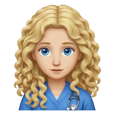 AEMT long curly blonde hair and blue eyes sticker