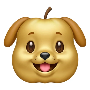um cachorro feliz, estilo emoji apple sticker