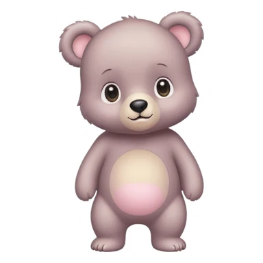 A cute baby bear character in pastel style, standing upright like a human. 
No background, transparent background, clean sticker style, 
high-resolution vector-like art, soft pastel colors, 
consistent design, same face proportions every time. sticker