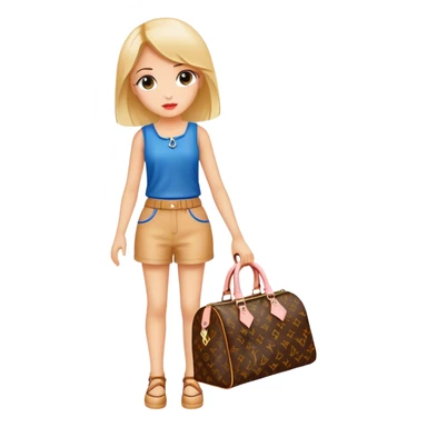 Girl with a Luis Vuitton bag sticker