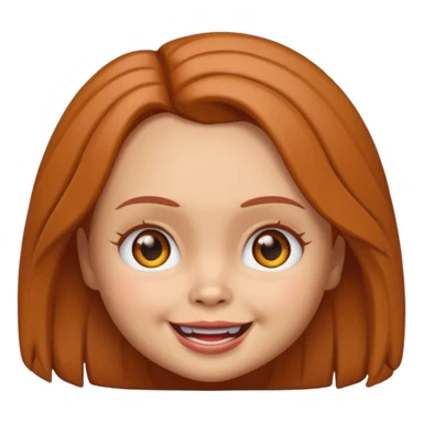 Un emoji de Chukky versión mujer ojos marrones piel latina sticker