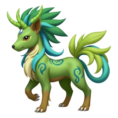 Tribal Colorful Fruity Gay Masculine Manectric-Skiddo-Suicune-Virizion-Zygarde-fusion-hybrid-creature  sticker