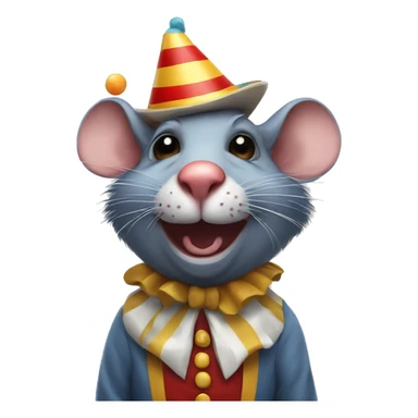 rat dressed as a clown sticker