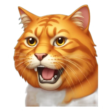 big orange cat with angry face sticker