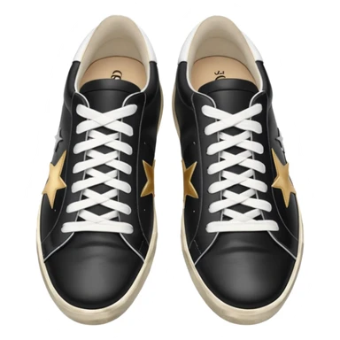 golden goose sneakers black and white sticker