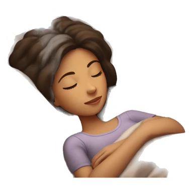 brunette girl sleeping cozy sticker