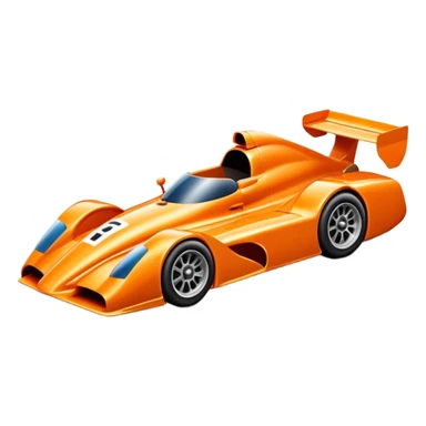 orange race car with a 4 sticker