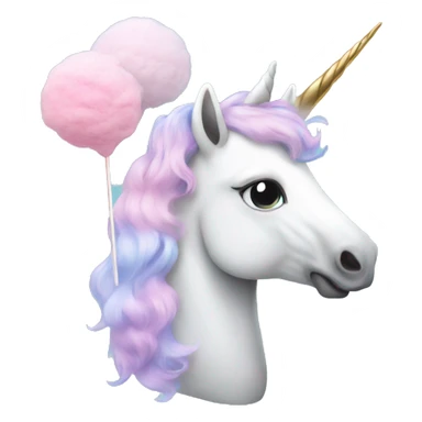 Unicorn with cottoncandy sticker