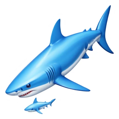 Blue shark with blue Nike shoes sticker