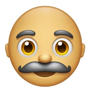 emoji with mad eyebrows smiling with a mustache  sticker