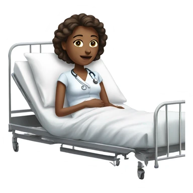 Realistic women in hospital bed sticker
