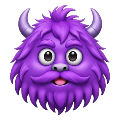 purple monster mustache sticker