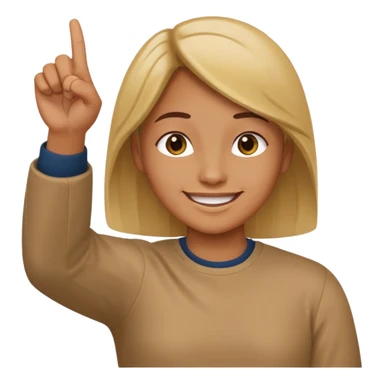 Draw a picture of a person pointing to themselves with their other hand raised. sticker