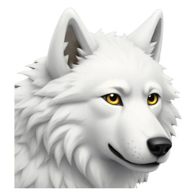furry white wolf tell bark sticker