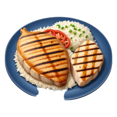 Grilled Breast and rice in a plate sticker