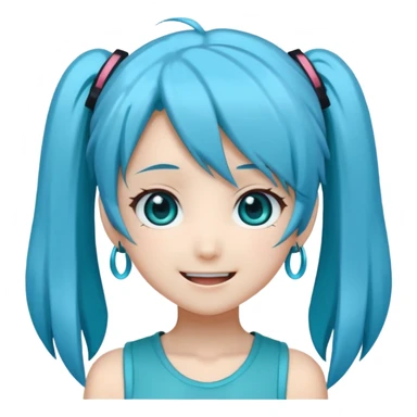 Hatsune Miku as a emoticon sticker