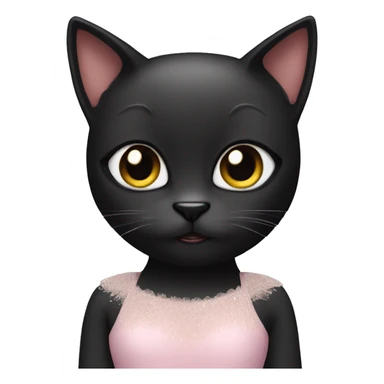 Black cat wearing a ballerina outfit sticker