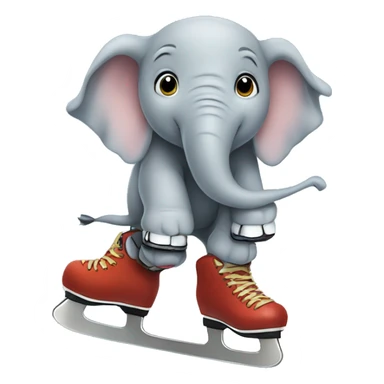 Elephant on ice skates sticker